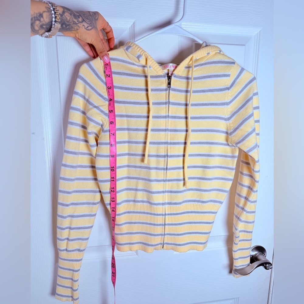 Stella Tweed Yellow and White Striped Hoodie